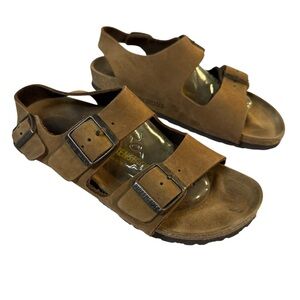 Birkenstock Milano Brown Suede Slingback Sandals Size 39 (US 8–8.5)